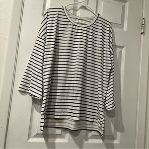 Cedar & Gold Bell Sleeve Striped T-Shirt - Size Medium